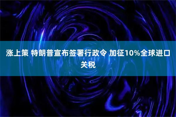 涨上策 特朗普宣布签署行政令 加征10%全球进口关税
