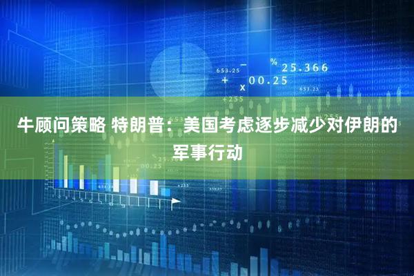 牛顾问策略 特朗普：美国考虑逐步减少对伊朗的军事行动