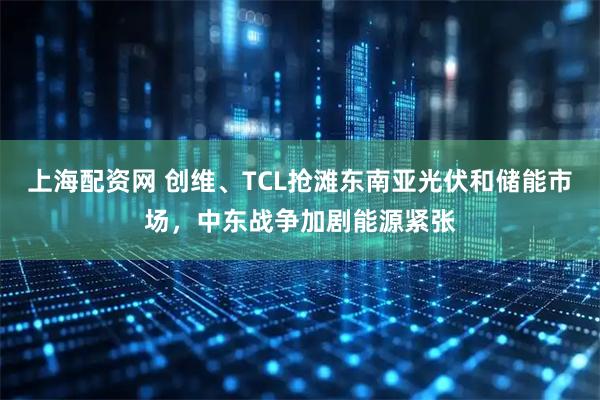 上海配资网 创维、TCL抢滩东南亚光伏和储能市场，中东战争加剧能源紧张